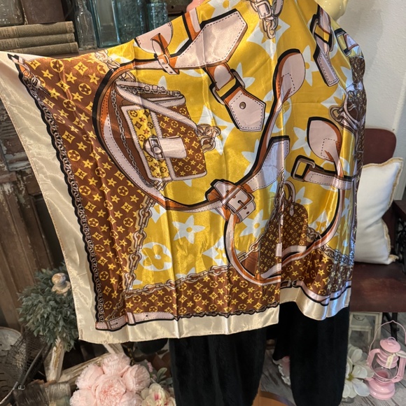 NWT DESIGNER Inspired TWILLY Mixed MONOGRAM Luxury NECK BAG SCARF Fashion - Picture 5 of 6